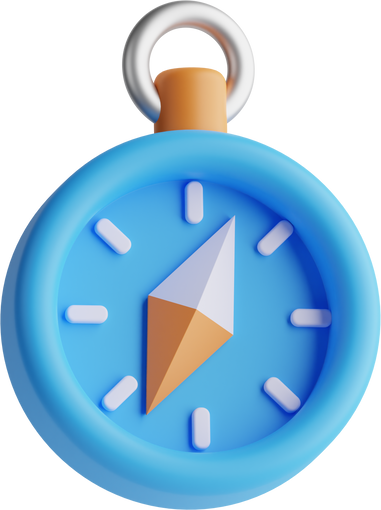 3D illustration of a compass