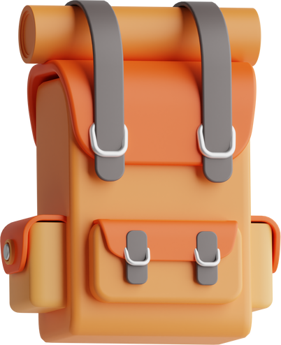 3D illustration of a travel backpack